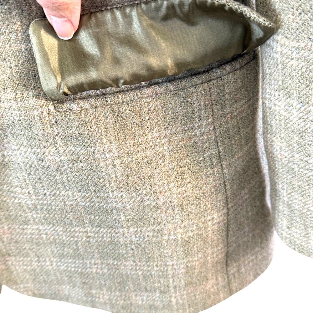 Pendleton Wool Plaid Blazer Sage Gray Academic Preppy Jacket Sz 4 - Picture 5 of 11
